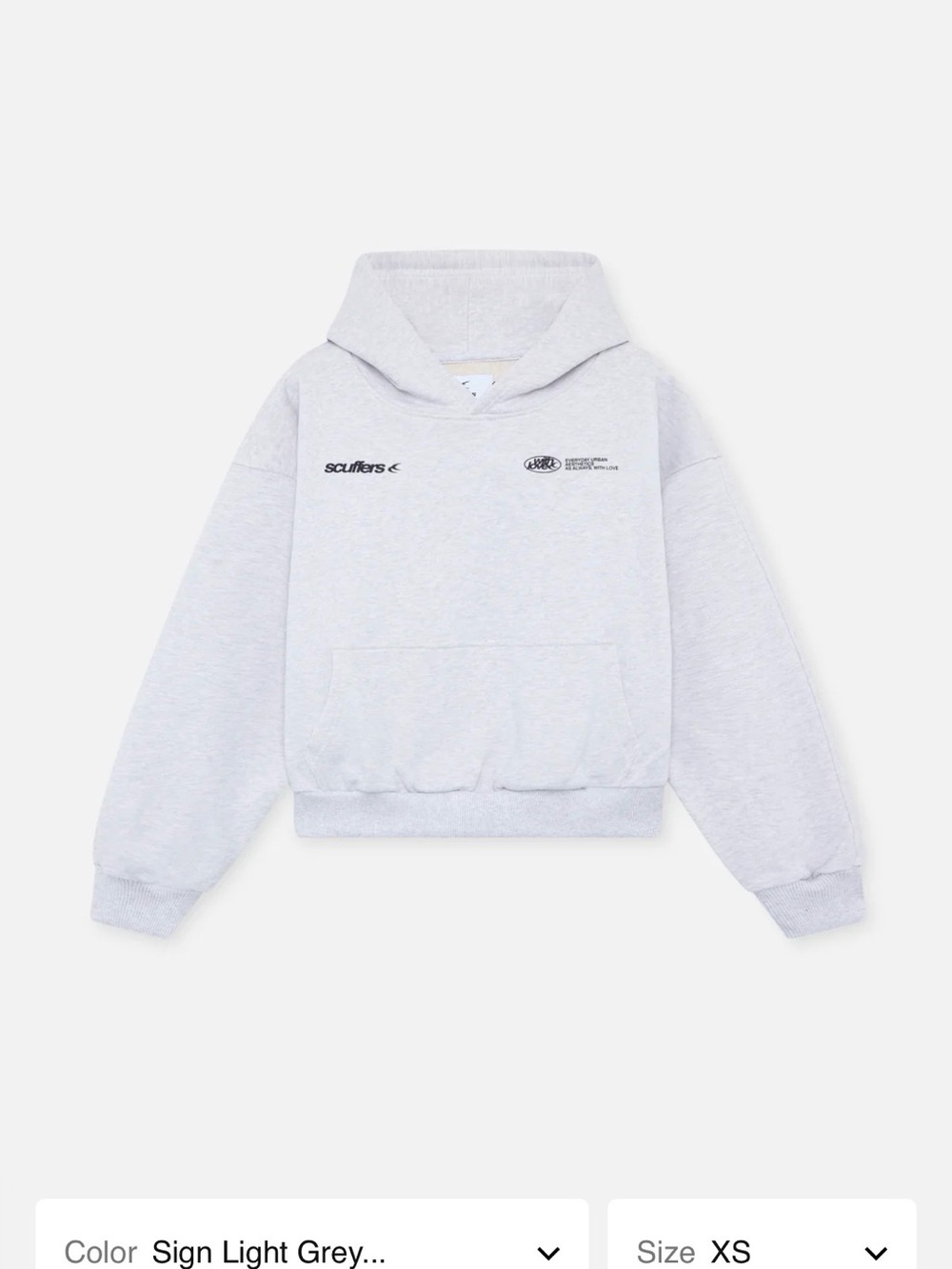 Light Grey with love Scuffers Hoodie